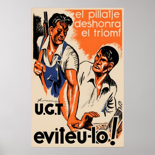 Spanish Civil War Propaganda Poster Robbery (Vorne)