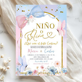 Spanish Coquette Blush Nino o Nina Gender Reveal Einladung