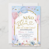 Spanish Coquette Blush Nino o Nina Gender Reveal Einladung (Vorderseite)