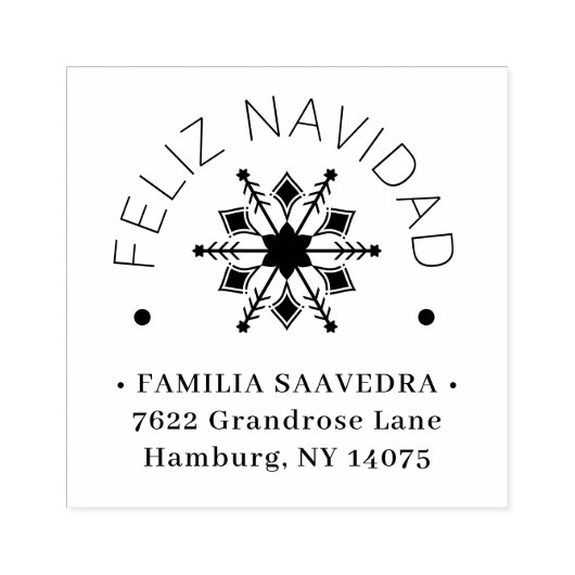 Spanish Cute Sophisticated Snowflake Christmas Gummistempel (Prägung)