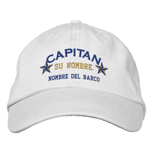 SPANISH El Capitan Nombre del barco y su nombre. Bestickte Kappe (Vorderseite)