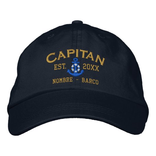 SPANISH El Capitan Style Easy to Personalize Bestickte Baseballkappe (Vorderseite)