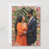 Spanish Elegant Floral Garland Traditional Mexican Einladung (Rückseite)