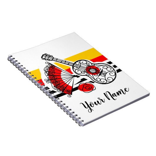 Spanish Erinnerungen Classic Stripe Name Notebook Notizblock (Rechte Seite)