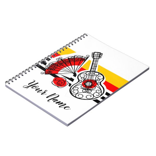 Spanish Erinnerungen Classic Stripe Name Notebook Notizblock (Linke Seite)