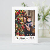 Spanish Feliz Navidad Modern Calligraphy Photo (Stehend Vorderseite)