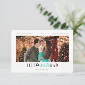 Spanish Feliz Navidad Modern Typography Photo (Stehend Vorderseite)