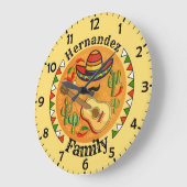Spanish Fiesta Personalized NAME Fun Cinco De Mayo Große Wanduhr (Winkel)