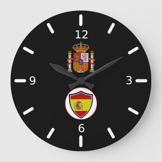 Spanish flag-coat arms large clock große wanduhr (Vorderseite)