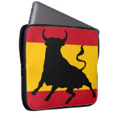 Spanish flag with bull laptopschutzhülle (Vorne Rechts)