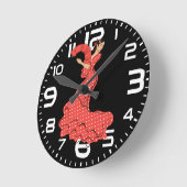 Spanish Flamenco Dancer with Fan Runde Wanduhr (Winkel)
