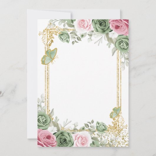 Spanish Floral Fiesta Sorpresa 60 Años Birthday Einladung (Rückseite)