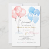 Spanish Gender Reveal Einladung (Vorderseite)