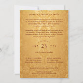 Spanish Golden & Dark Red Trendy XVs Collage 4  Einladung (Rückseite)