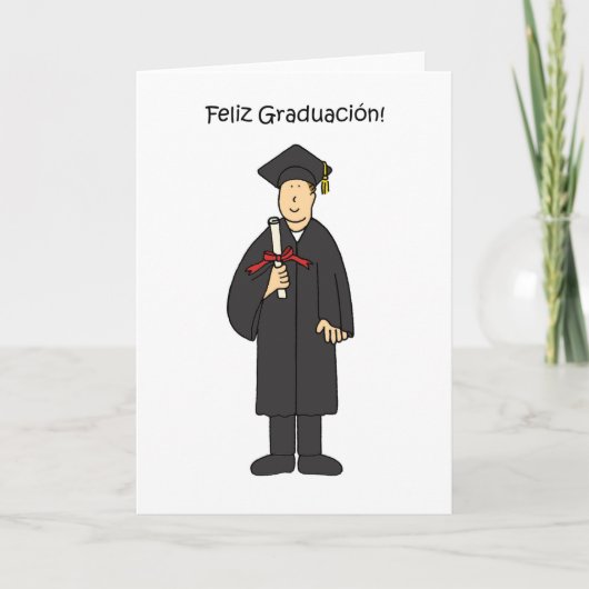 Spanish Graduation Congratulations for Him Karte (Vorderseite)