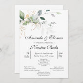 Spanish Greenery Wedding Einladung (Vorne/Hinten)