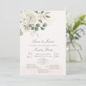 Spanish Greenery Wedding Einladung (Stehend Vorderseite)