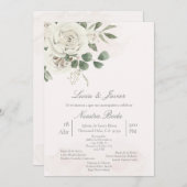 Spanish Greenery Wedding Einladung (Vorne/Hinten)