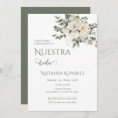 Spanish Greenery Wedding Einladung (Vorne/Hinten)