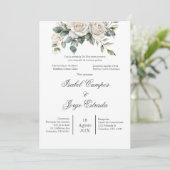 Spanish Greenery Wedding Invitation Einladung (Stehend Vorderseite)