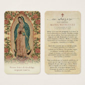 Spanish Guadalupe Funeral Sympathy Prayer Card (Vorne & Hinten)