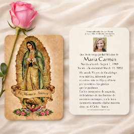 Spanish Guadalupe Mary Funeral Prayer  Holy Card Platzkarte