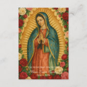 Spanish Guadalupe Photo Funeral Prayer Holy Card Ankündigung (Vorderseite)