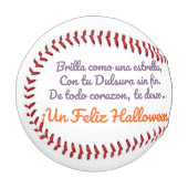 SPANISH Halloween Dinosaur Baseball Gastgeschenk (Vorderseite Links)
