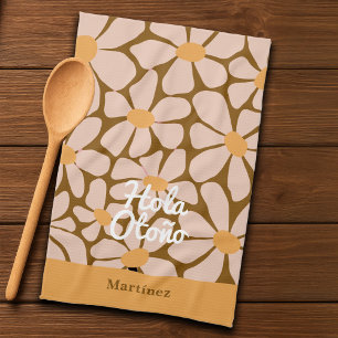 Spanish Hello Autumn Fall Vibes Personalisieren Geschirrtuch