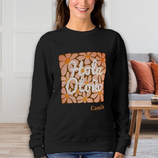 Spanish Hello Autumn Fall Vibes Personalisieren Hoodie