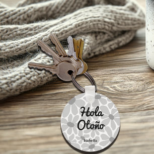 Spanish Hello Autumn Fall Vibes Personalisieren Schlüsselanhänger