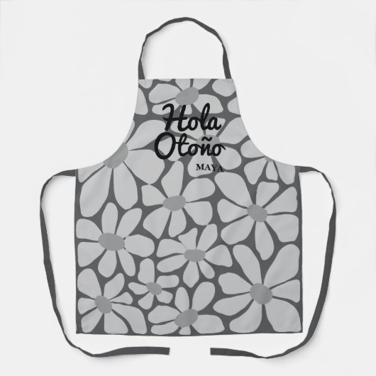 Spanish Hello Autumn Fall Vibes Personalisieren Schürze (Vorderseite)