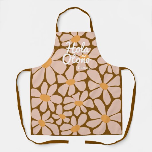 Spanish Hello Autumn Fall Vibes Personalisieren Schürze (Vorderseite)