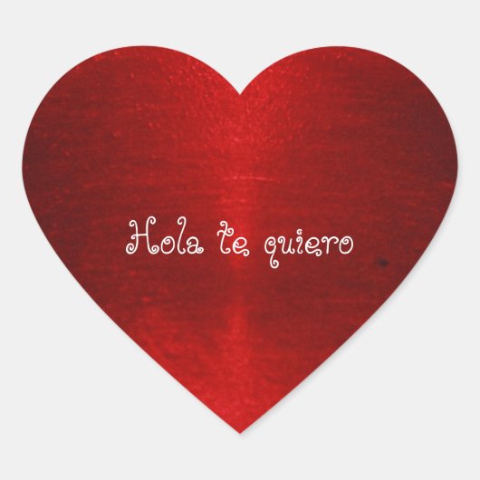 SPANISH hello i Liebe you Herz-Aufkleber (Vorderseite)