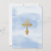 Spanish Invitacion De Bautizo Blue Watercolor Einladung (Rückseite)