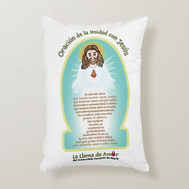 Spanish Kids FOL Mama Mary Icon + Unity Prayer  Dekokissen (Vorderseite(Vertikal))