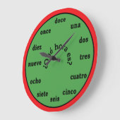 Spanish Language Wall Clock Große Wanduhr (Winkel)