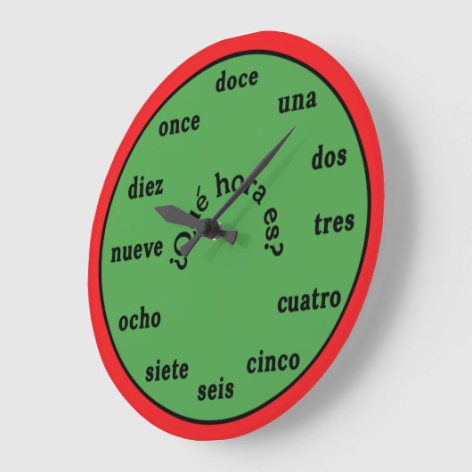Spanish Language Wall Clock Große Wanduhr (Winkel)