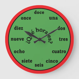 Spanish Language Wall Clock Große Wanduhr