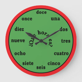 Spanish Language Wall Clock Große Wanduhr