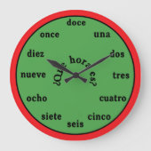 Spanish Language Wall Clock Große Wanduhr (Vorderseite)