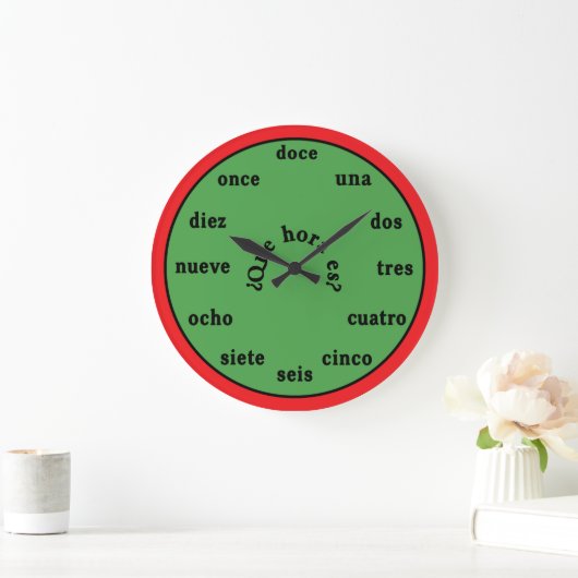 Spanish Language Wall Clock Große Wanduhr (Zuhause)