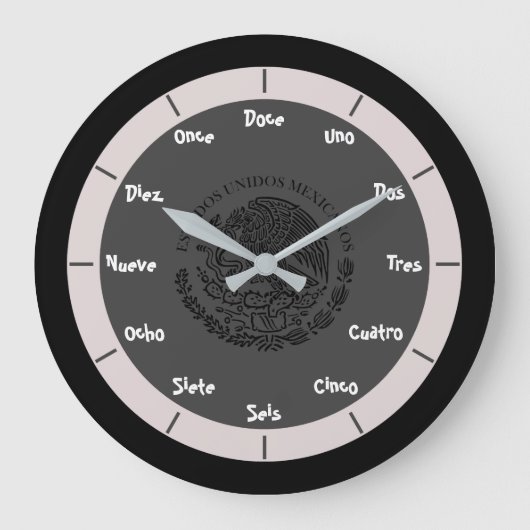 Spanish Letter Numbers Große Wanduhr (Vorderseite)
