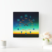 Spanish Letters Square Wall Clock Quadratische Wanduhr (Zuhause)