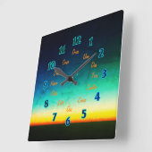 Spanish Letters Square Wall Clock Quadratische Wanduhr (Winkel)