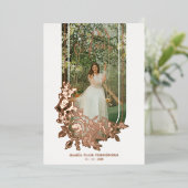 Spanish Luxe Trendy Floral Mis XV Años Foto Folieneinladung (Stehend vorne)