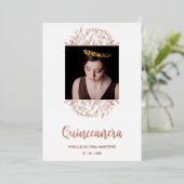 Spanish Luxury Wildflowers Frame Quinceañera Photo Folieneinladung (Stehend vorne)