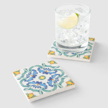 Spanish Majolica Blue Floral Mosaic