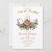 Spanish Mexican Cena De Navidad Christmas Dinner Einladung (Vorderseite)