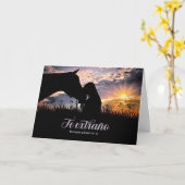 SPANISH Miss You Cowgirl und Pferd Karte (Gelbe Blume)